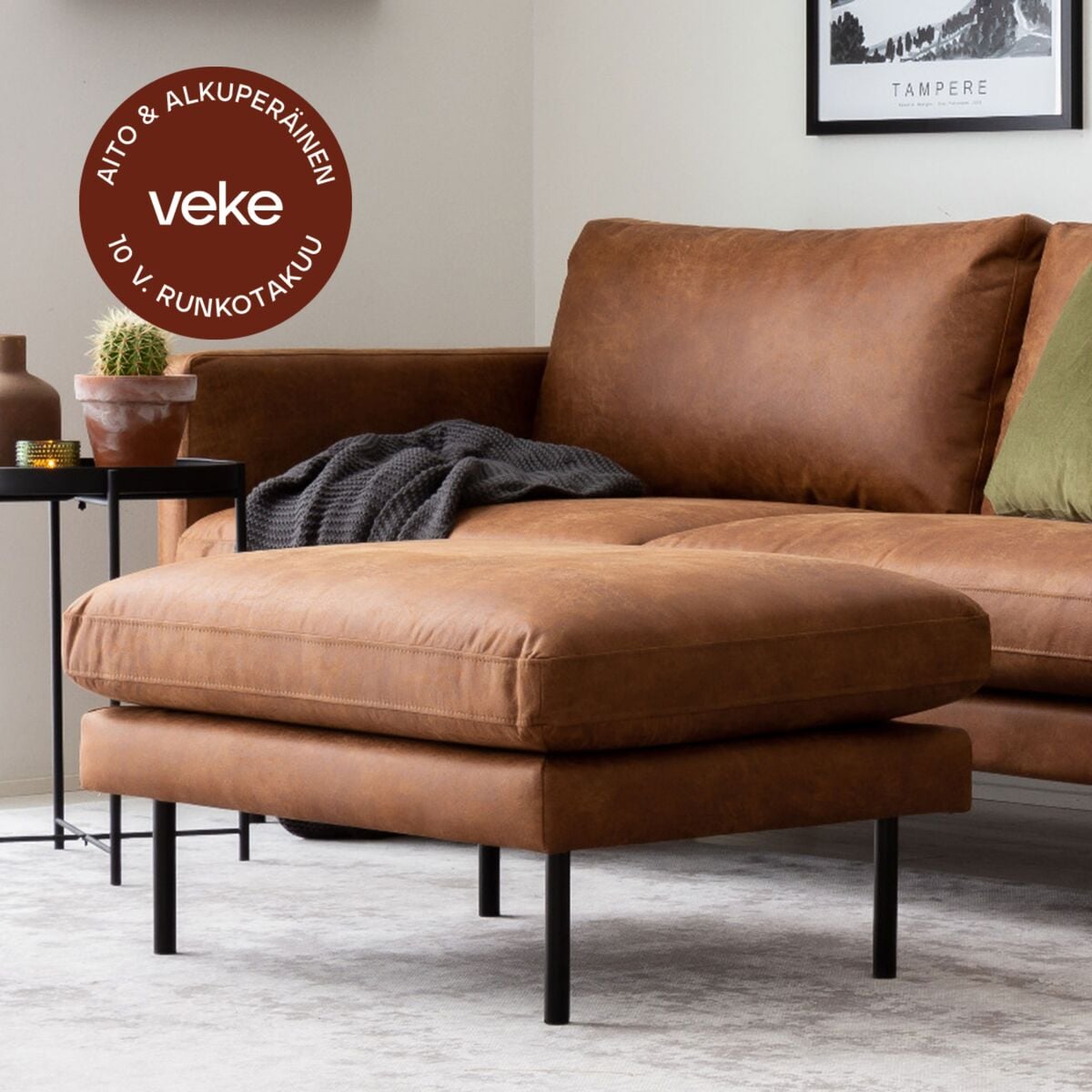 Veke Scandic Copenhagen rahi konjakinruskea Colorado 03 bonded-nah, asiakaspalautus